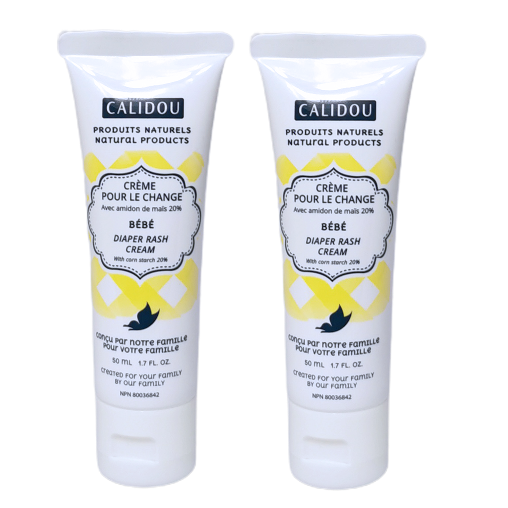 Calidou® DUO PACK - Diaper Rash Cream with 20% Corn Starch - Bébé (2 x 50 ml)