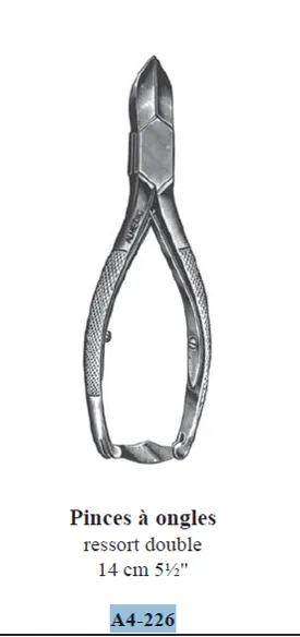 [A4-226] ALMEDIC®Pinces à ongles ressort double 14cm 5½"